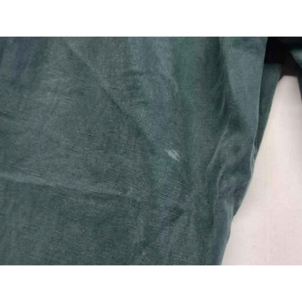 Zara women's green linen blend crop tapered drawstring casual pant sz. S pockets